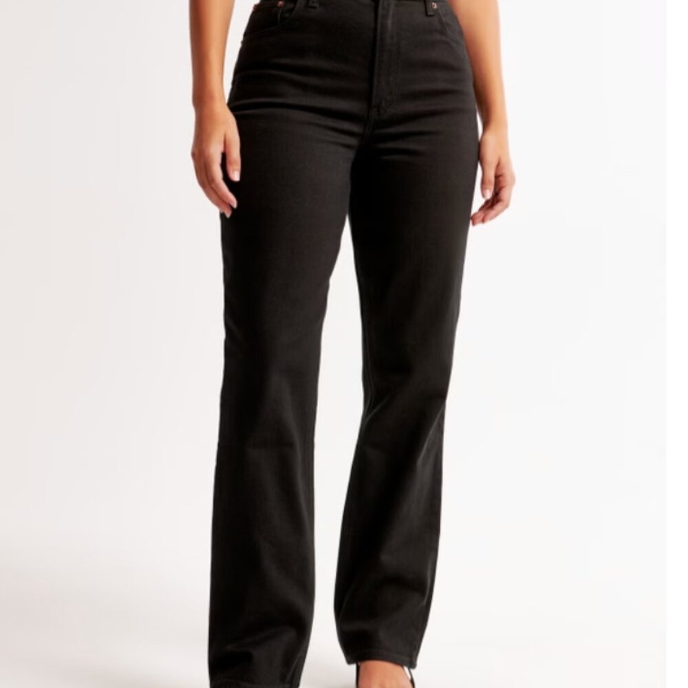 Curve Love Ultra High Rise 90s Straight Jean Black
